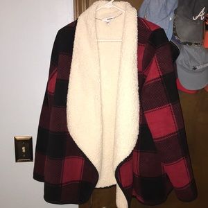 Sonoma plaid/Sherpa wrap/cardigan